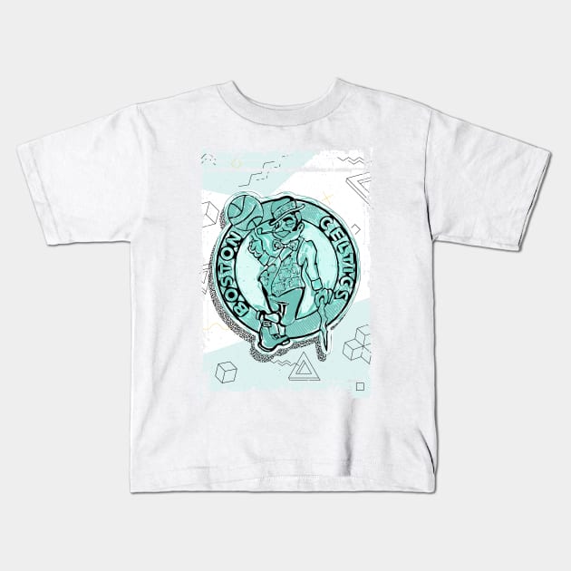 Celtics vintage art Kids T-Shirt by PrintstaBee